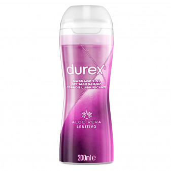 Durex Massage 2in1 con Aloe Vera, Gel Massaggi + Lubrificante Intimo 200ml