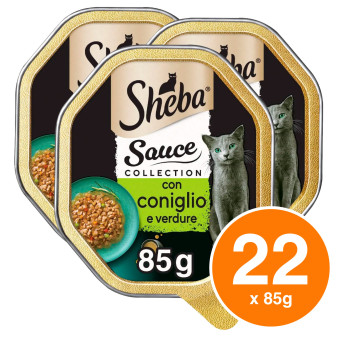 Sheba Sauce Collection Cibo per Gatti con Coniglio e Verdure - 22 Vaschette...